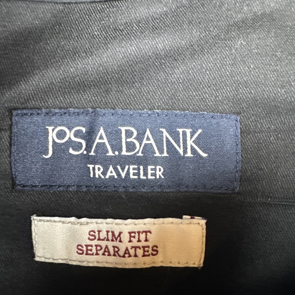 Jos A Bank Traveler Dress Pants Mens 34x32 Dark Gray Slim Fit Separates - Picture 5 of 6